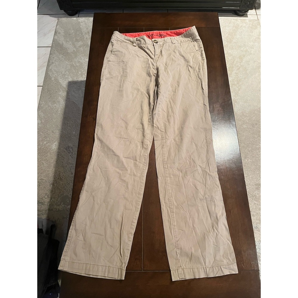 Dockers Womens Casual Regular Flat Front Straight Tan Dress Pants Size 6M